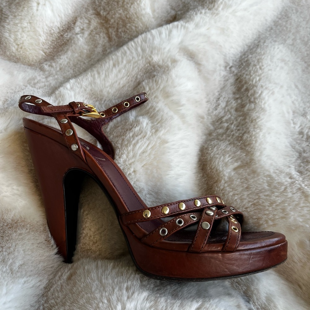 Prada Calzature Donna Brown Leather Heels - Picture 6 of 13